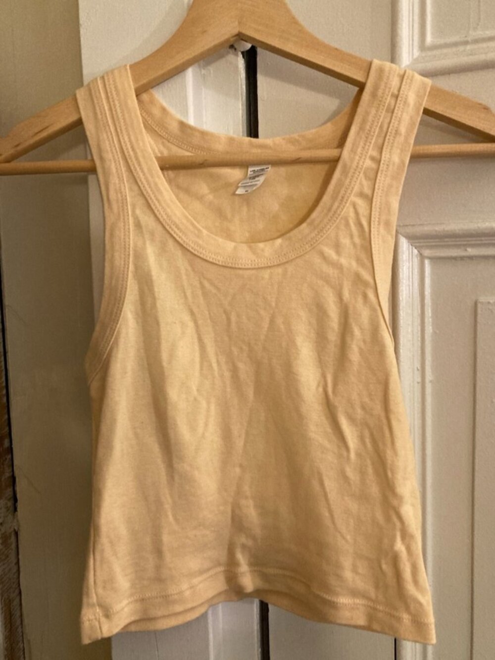 Cream Sporty Baby Rib Crop Tank